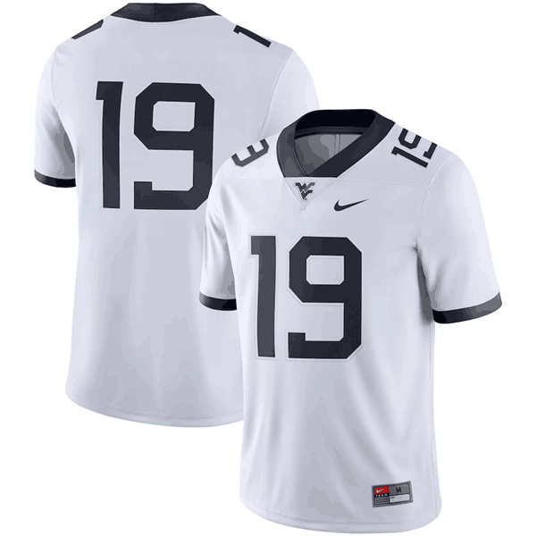 Mountaineers #19 White Stitched NCAA Jersey