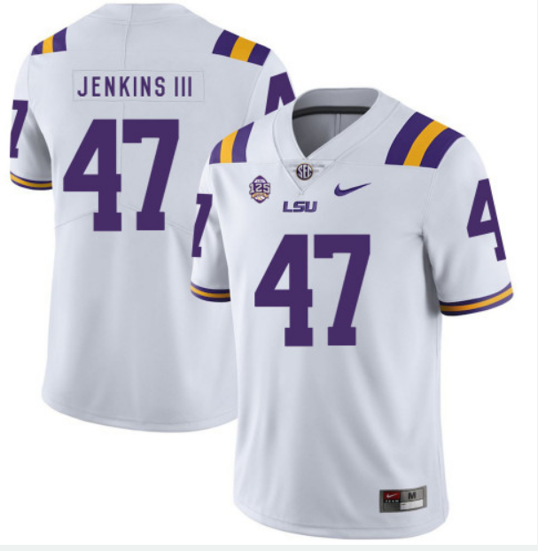 LSU Tigers #47 Nelson Jenkins White Limited Stitched NCAA Jersey