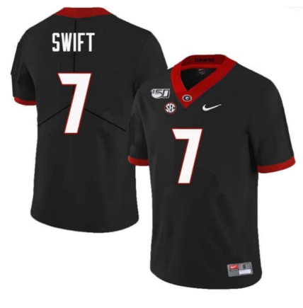 Georgia Bulldogs #7 DAndre Swift Black Football NCAA Stitched Jersey