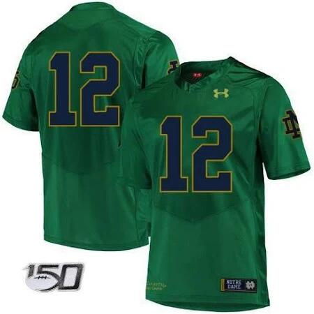 Notre Dame #12 Ian Book Green Stitched NCAA Jersey