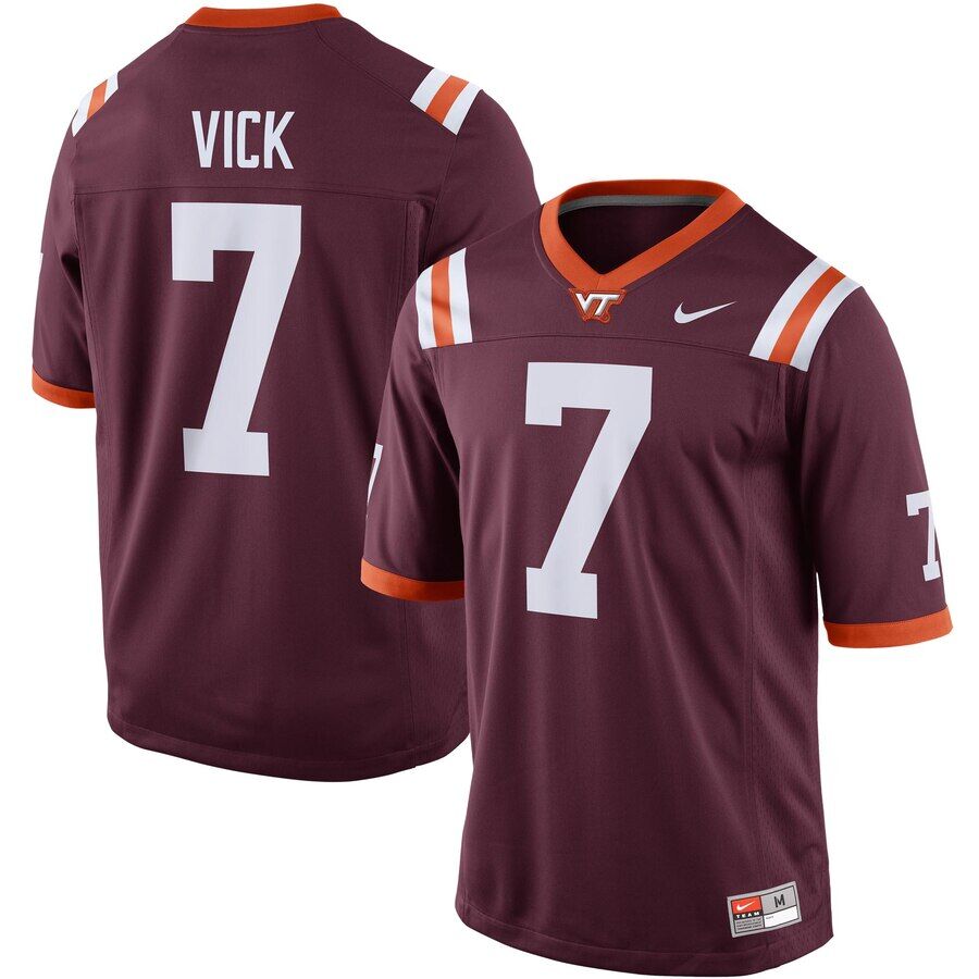 Virginia Tech #7 Michael Vick Maroon Limited Stitched NCAA Jersey