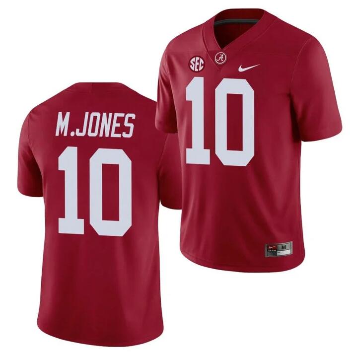 Alabama Crimson Tide #10 Mac Jones Red Stitched NCAA Jersey - Click Image to Close