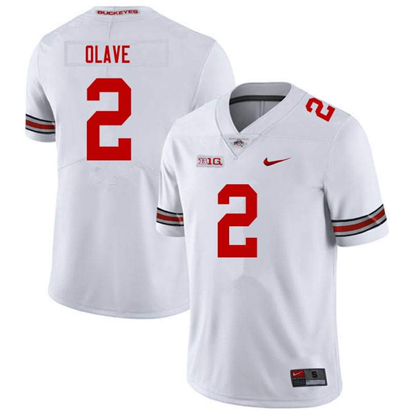 Ohio State Buckeyes #2 Chris Olave White NCAA Jersey - Click Image to Close