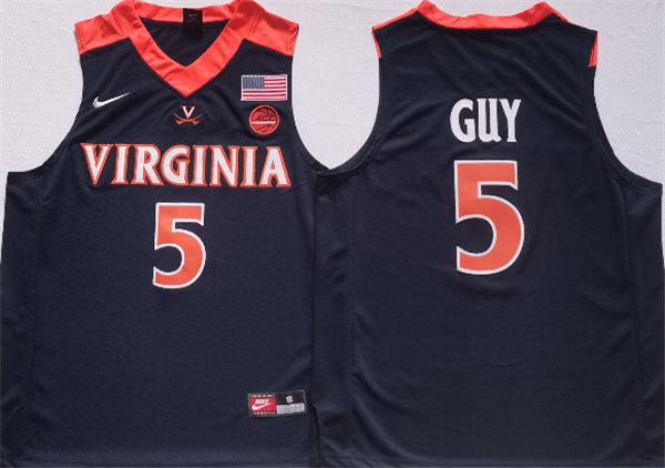 Virginia Cavaliers #5 Kyle Joseph Guy Navy Stitched Jersey