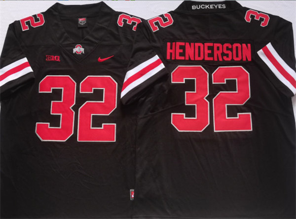 Ohio State Buckeyes #32 HENDERSON Black Stitched Jersey