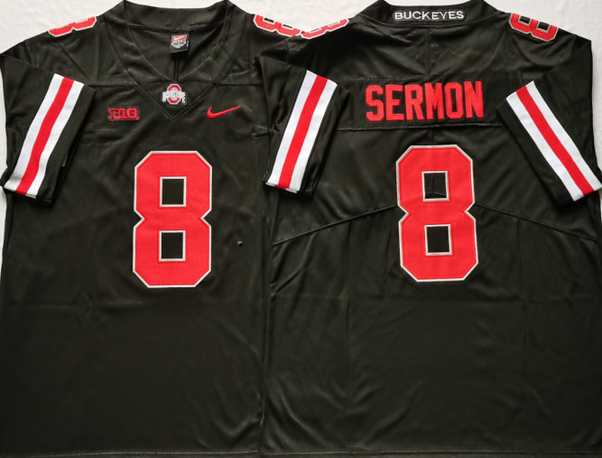 Ohio State Buckeyes #8 Trey Sermon Black Stitched NCAA Jersey