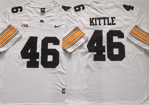 Iowa Hawkeyes #46 Kittle White Basketball Stitched Jersey