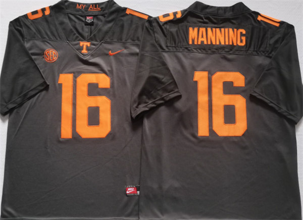 Tennessee Volunteers #16 MANNING Grey Stitched Jersey - Click Image to Close