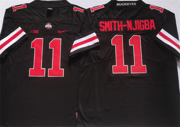 Ohio State Buckeyes #11 SMITH-NJIGBA Black Stitched Jersey