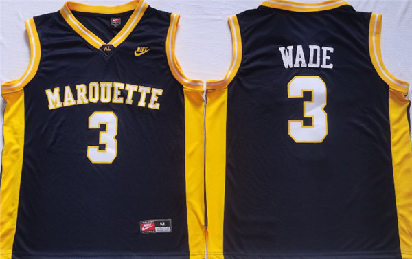 Marquette Golden Eagles #3 Dwyane Wade Black Stitched Jersey