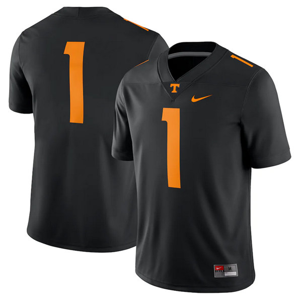 Tennessee Volunteers #1 Black Stitched Game Jersey - Click Image to Close