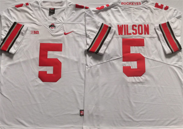 Ohio State Buckeyes #5 WILSON White Stitched Jersey