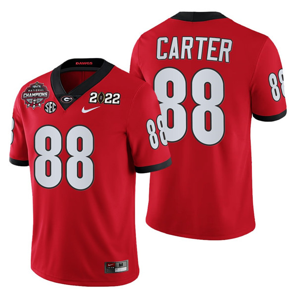 Georgia Bulldogs #88 Jalen Carter 2021/22 CFP National Champions Red College Football Stitched Jersey