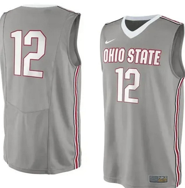 Ohio State Buckeyes #12 Gray Stitched NCAA Jersey