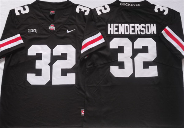 Ohio State Buckeyes #32 HENDERSON Black Stitched Jersey