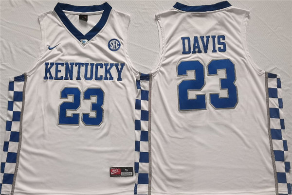 Kentucky Wildcats #23 Anthony Davis White Stitched Jersey - Click Image to Close