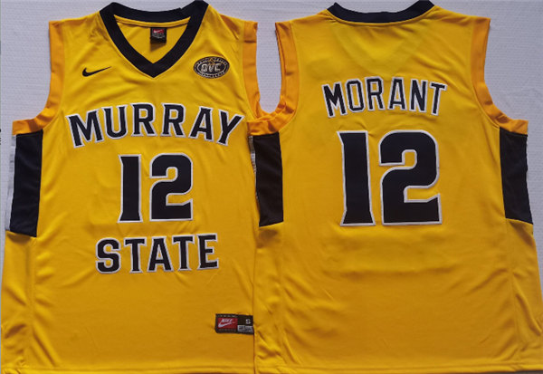 Murray State Racers #12 Ja Morant Yellow Stitched Jersey