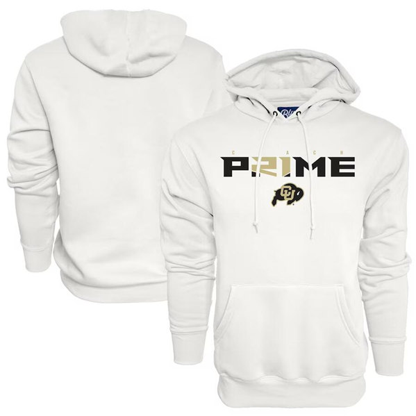 Colorado Buffaloes White Coach Prime Pullover Hoodie