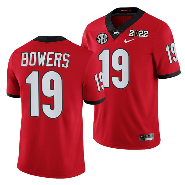 Georgia Bulldogs #19 Brock Bowers 2022 Patch Red College Football Stitched Jersey