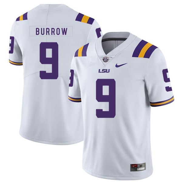 LSU Tigers #9 Joe Burrow White Limited Stitched NCAA Jersey