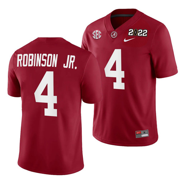 Alabama Crimson Tide #4 Brian Robinson Jr. 2022 Patch Red College Football Stitched Jersey - Click Image to Close