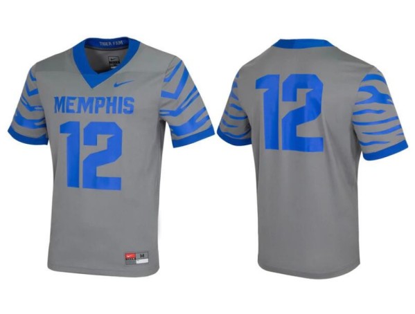 Memphis Tigers #12 Gray Stitched Football Jersey