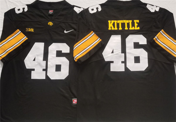 Iowa Hawkeyes #46 Kittle Black Basketball Stitched Jersey