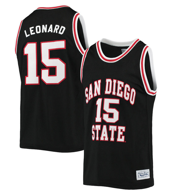 San Diego State Aztecs #15 Kawhi Leonard Black Basketball Stitched NCAA Jersey