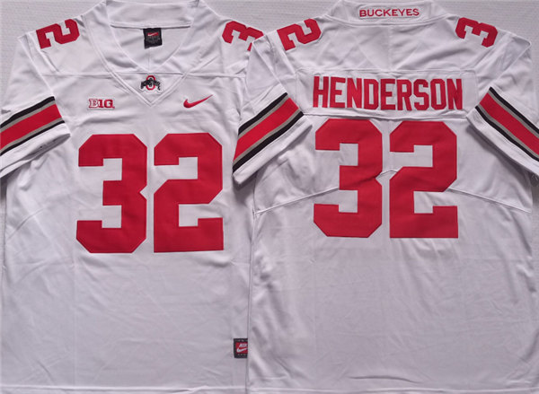 Ohio State Buckeyes #32 HENDERSON White Stitched Jersey