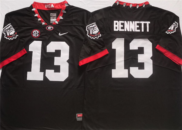 Georgia Bulldogs #13 BENNETT Black College Football Stitched Jersey