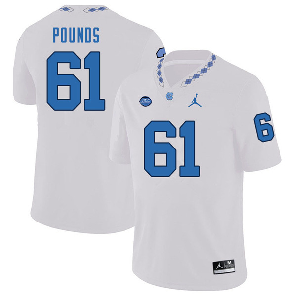 North Carolina #61 Diego Pounds White Stitched NCAA Jersey