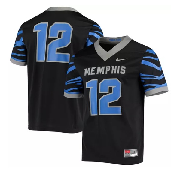 Memphis Tigers #12 Black Stitched Football Jersey