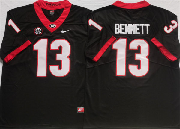 Georgia Bulldogs #13 BENNETT Black College Football Stitched Jersey