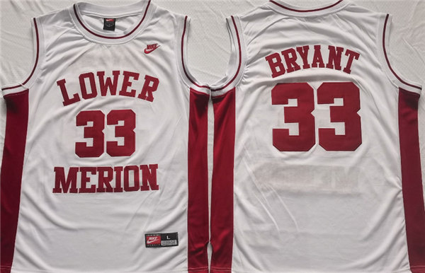 Lower Merion #33 Kobe Bryant White Stitched Jersey