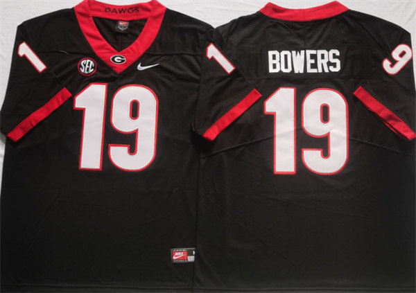 Georgia Bulldogs #19 Brock Bowers Black College Football Stitched Jersey