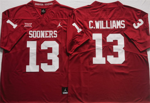 Oklahoma Sooners #13 C.WILLIAMS Red Stitched Jersey