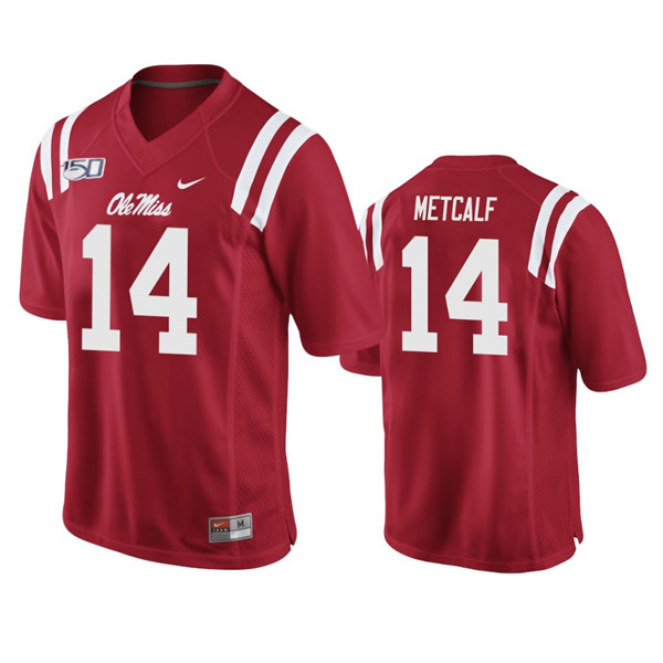 Ole Miss Rebels #14 D.K. Metcalf Red Stitched NCAA Jersey