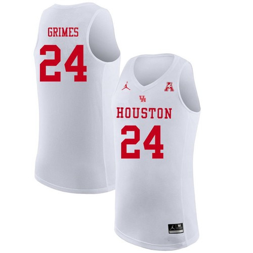 Cougars #24 Quentin Grimes White Stitched NCAA Jersey