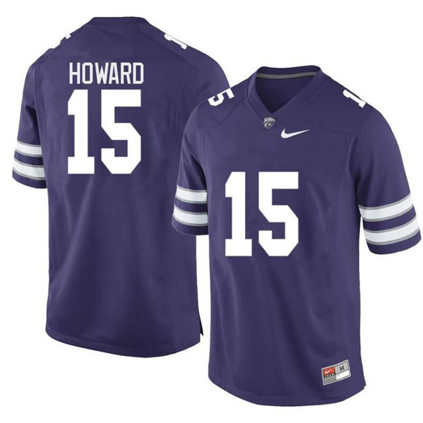 Kansas State Wildcats #15 Will Howard Purple Limited Stitched Jersey