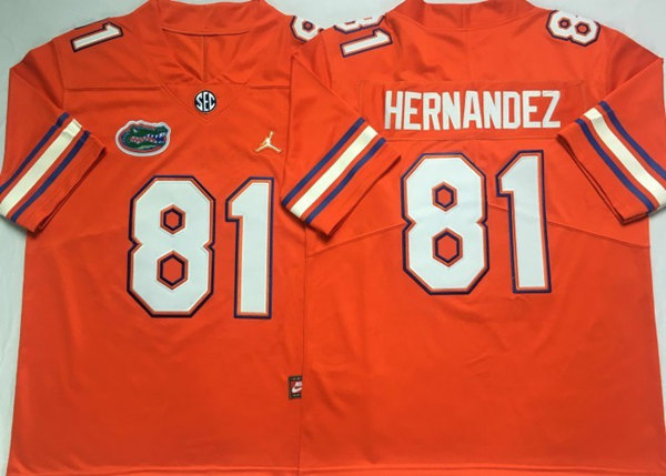 Gators Florida Gators #81 Aaron Hernandez Orange Jersey