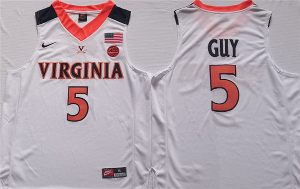 Virginia Cavaliers #5 Kyle Joseph Guy White Stitched Jersey