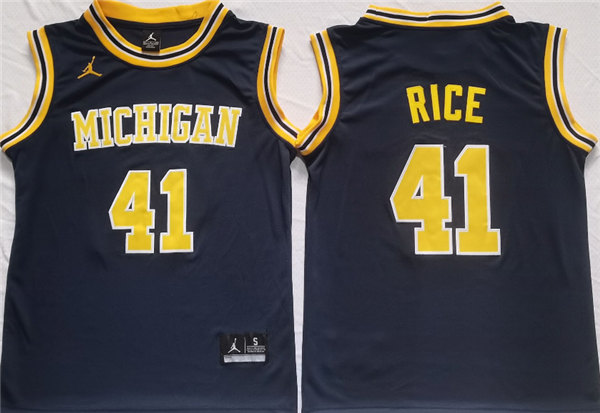 Michigan Wolverines #41 Glen Rice Navy Stitched Jersey