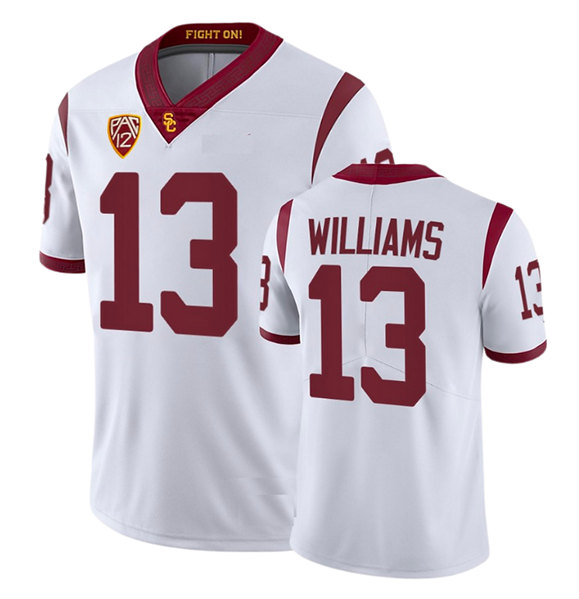 USC Trojans #13 Caleb Williams White Stitched Game Jersey