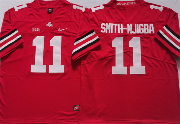 Ohio State Buckeyes #11 SMITH-NJIGBA Red Stitched Jersey