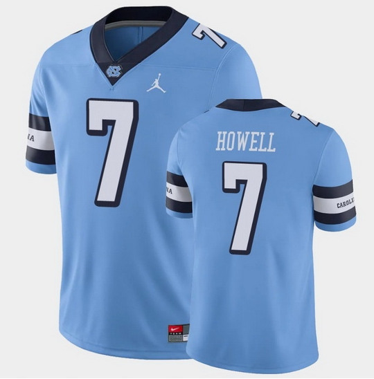 North Carolina #7 Sam Howell Blue Stitched NCAA Jersey - Click Image to Close