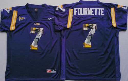 LSU Tigers #7 Leonard Fournette Purple Player Fashion Stitched NCAA Jersey - Click Image to Close