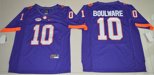 Tigers #10 Ben Boulware Purple Limited Stitched NCAA Jersey - Click Image to Close