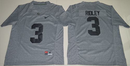 Crimson Tide #3 Calvin Ridley Gridiron Gray Limited Stitched NCAA Jersey - Click Image to Close