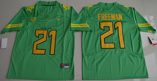 Ducks #21 Royce Freeman Apple Green Electric Lightning Limited Stitched NCAA Jersey