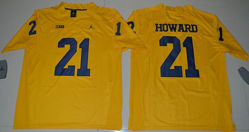 Wolverines #21 Desmond Howard Gold Jordan Brand Limited Stitched NCAA Jersey